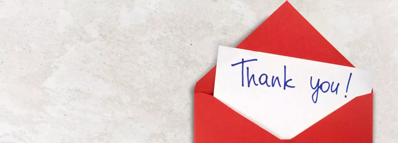 Holiday card for employees that says "Thank You"