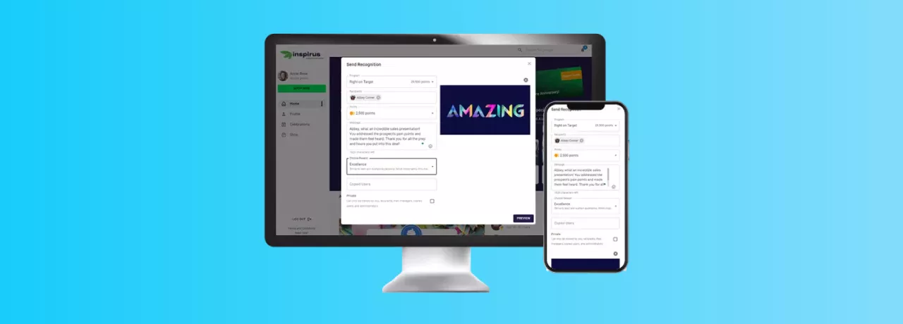 Inspirus Connects platform for employee engagement and motivation software 