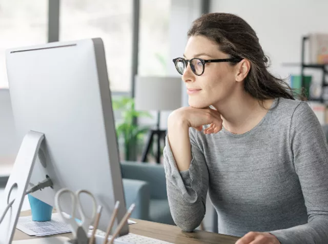 woman at computer