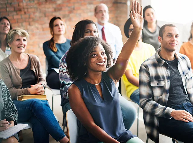 raising hand in meeting