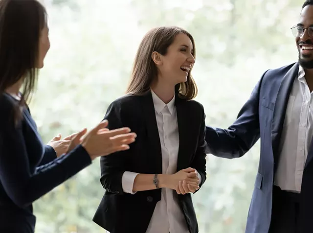 woman being recognized