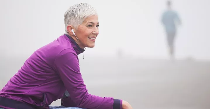 woman relaxing after run