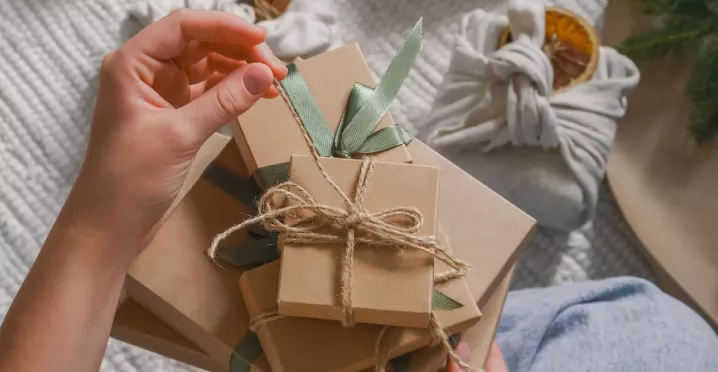 Employee opening a reward