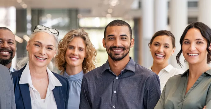 Group of workers smiling