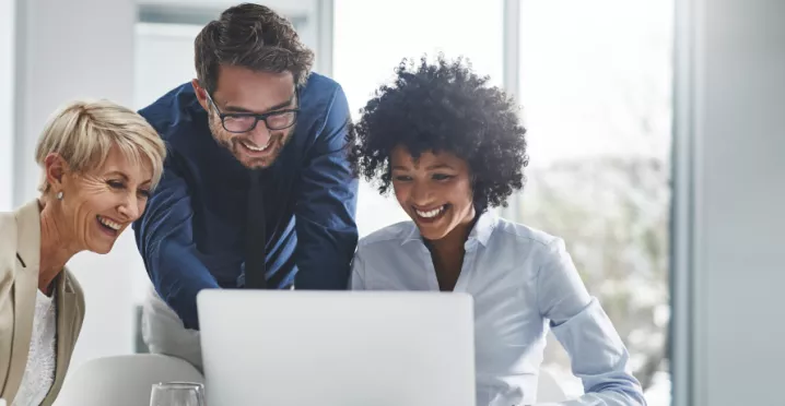 HR team viewing employee engagement software