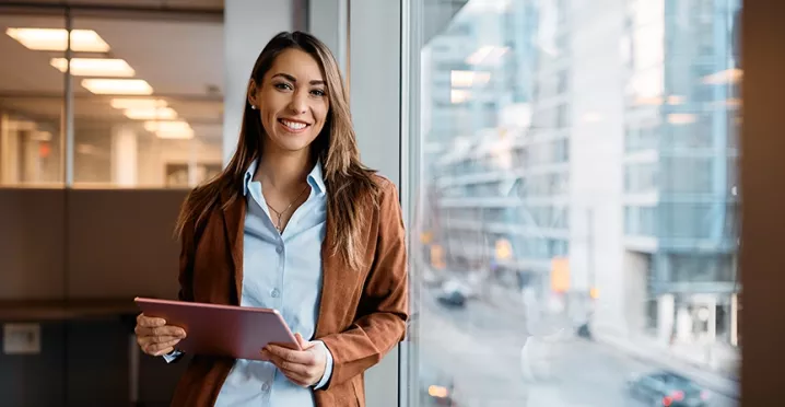 smiling corporate woman