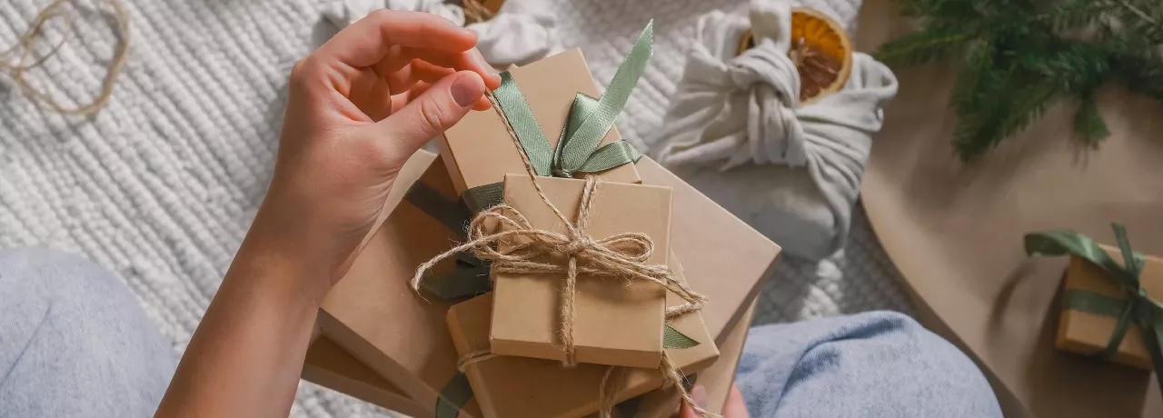 Employee opening a reward