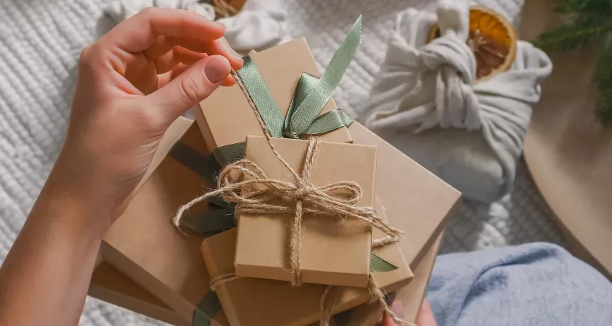 Employee opening a reward