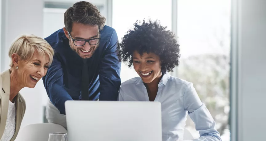 HR team viewing employee engagement software