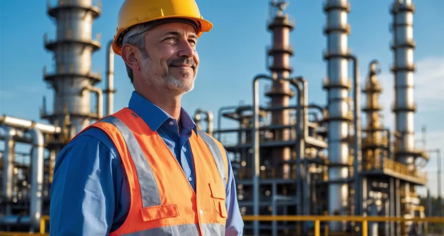 man smiling because he achieved a safety incentive