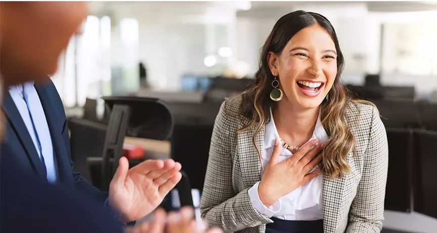 employee feeling happy for being recognized
