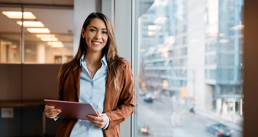 smiling corporate woman
