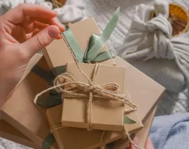 Employee opening a reward