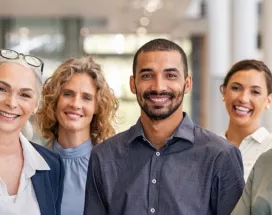 Group of workers smiling