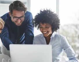 HR team viewing employee engagement software