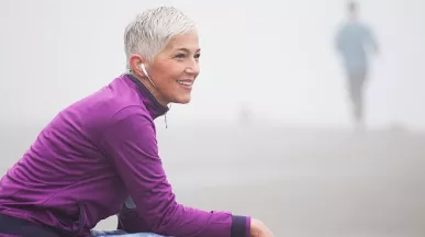 woman relaxing after run