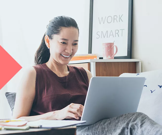 Woman working from home