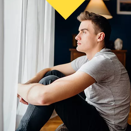 Stressed out man at home